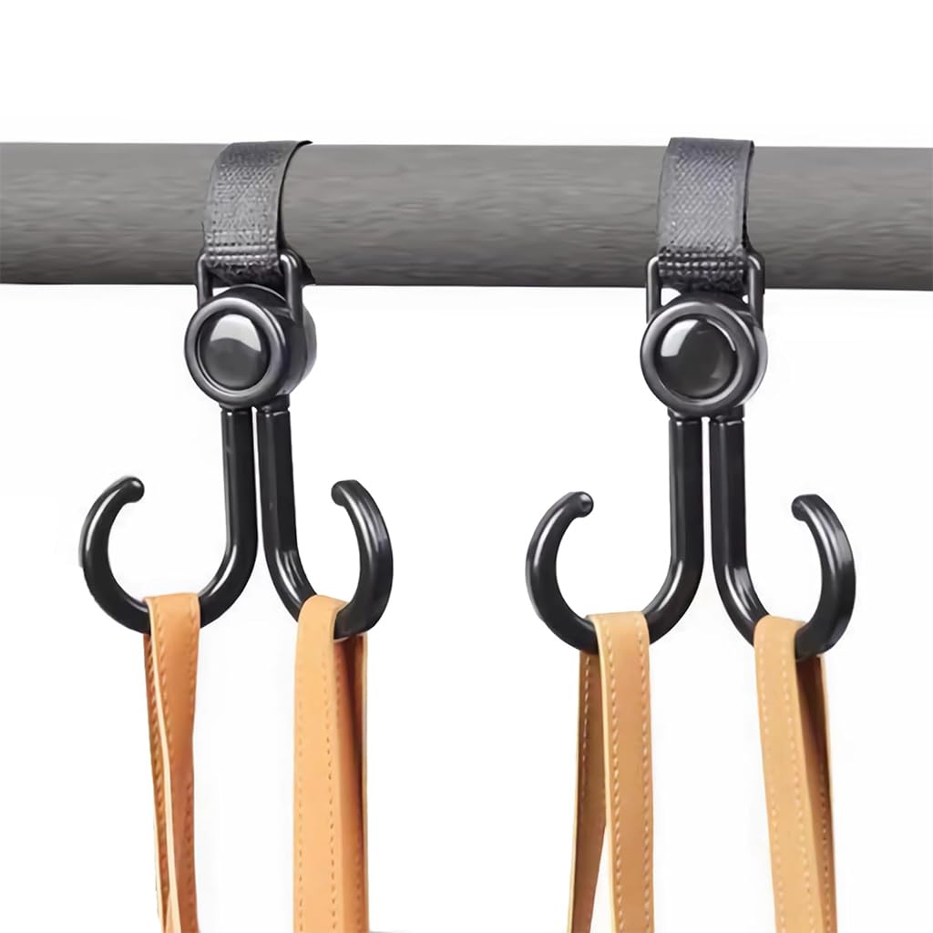 SNOWIE SOFT 2Pcs Hanging Hooks 360 Degree Rotatable Dual Hooks Stroller Hooks for Mothering Bags, Versatile Hanging Hooks for Stroller, Pram, Bike, Car, Electric Bicycle SNOWIE SOFT 2Pcs Hanging Hooks 360 Degree Rotatable Dual Hooks Stroller Hooks for Mothering Bags, Versatile Hanging Hooks for Stroller, Pram, Bike, Car, Electric Bicycle